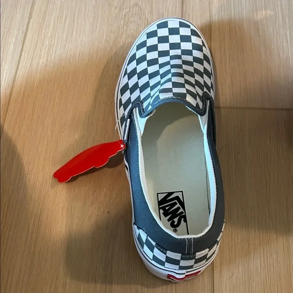 Vans Grey-Blue and White Checkered Sneakers - Picture 2 of 6